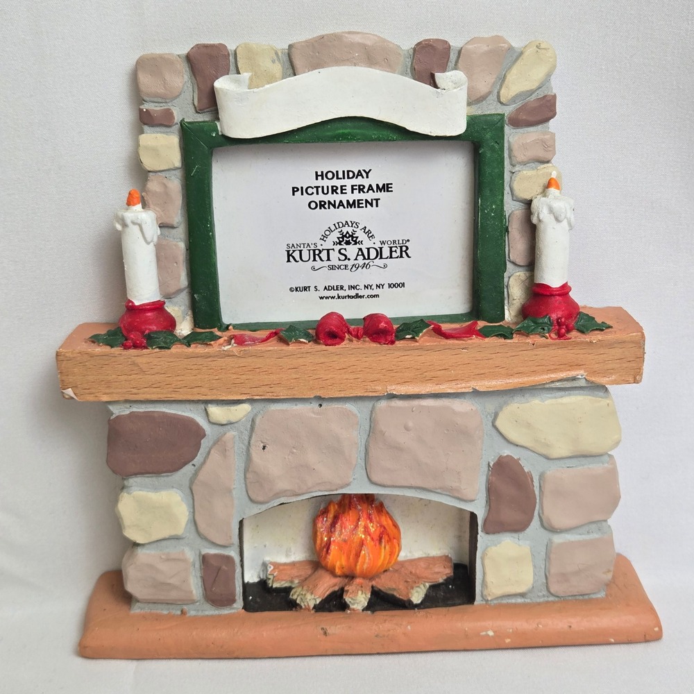 Kurt S. Adler Fireplace Holiday Picture Frame Ornament Flaw